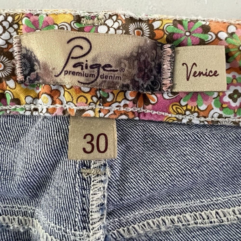 Paige Venice Cropped Jeans Women's 30 Blue Medium Wash Fading Stretch Boho 30x25 - Picture 4 of 11